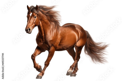 Portrait of a Running Horse Isolated on a Transparent PNG Background. Generative Ai © Haider