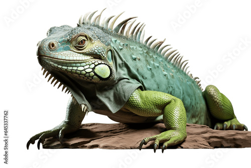 Exquisite Iguana Isolated on a Transparent PNG Background. Generative Ai
