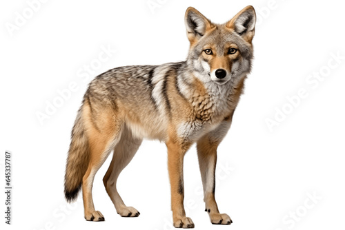 Enigmatic Jackal Portrait Isolated on a Transparent PNG Background. Generative Ai