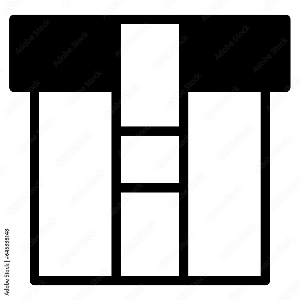 Box line icons. Empty open shipping box or unboxing line art Box line icons. Empty open shipping box or unboxing line art