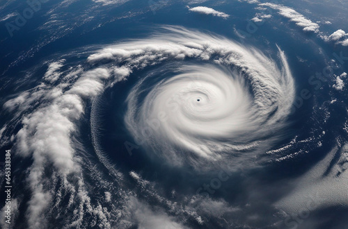 Hurricane Florence over Atlantics Satellite view. Super typhoon over the ocean