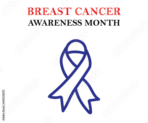 Breast Cancer Awareness Month of October with ribbon Vector illustration