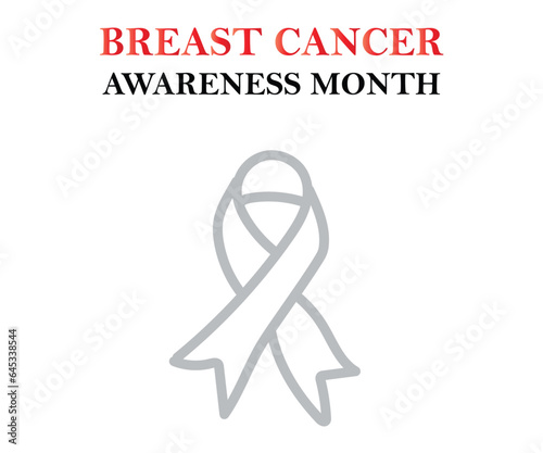 Breast Cancer Awareness Month of October with ribbon Vector illustration