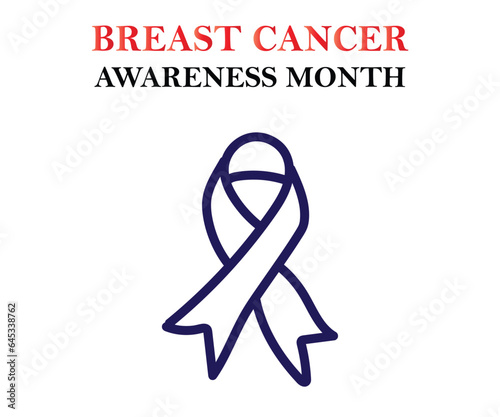 Breast Cancer Awareness Month of October with ribbon Vector illustration