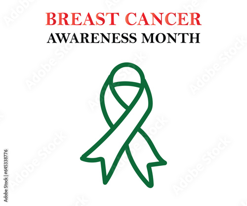 Breast Cancer Awareness Month of October with ribbon Vector illustration