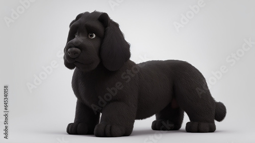 Ai generative 3d render of cute dog on isolated background