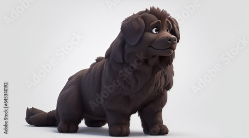Ai generative 3d render of cute dog on isolated background © MohSugengPayitno