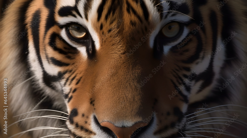 Bengal Tiger Close Up Wild Animal - Generative AI Bengal Tiger Close Up Wild Animal - Generative AI