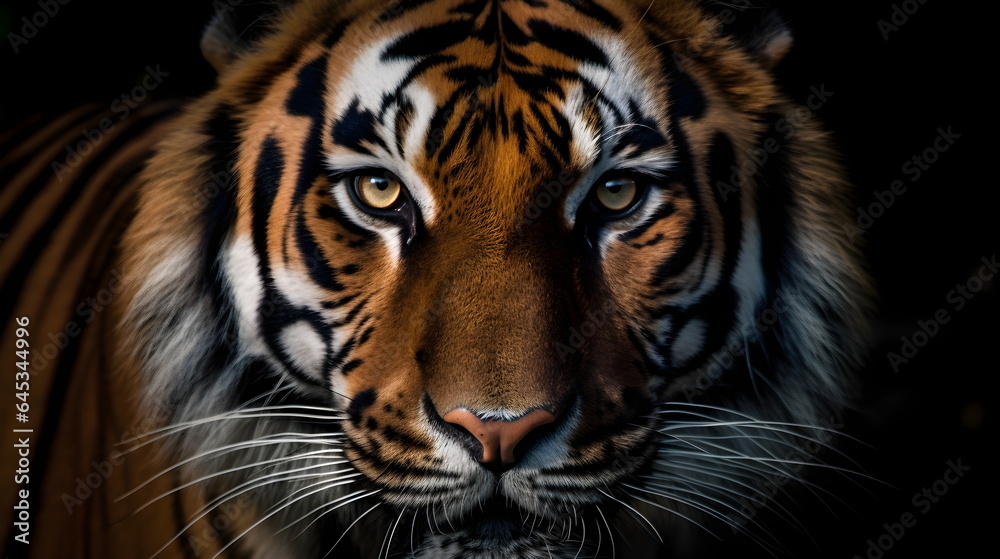 Bengal Tiger Close Up Wild Animal - Generative AI