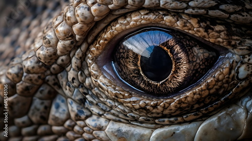 Komodo Dragon Eye Close Up Wild Animal - Generative AI
