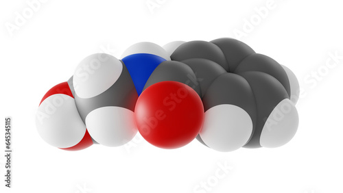 hippuric acid molecule  carboxylic acid molecular structure  isolated 3d model van der Waals