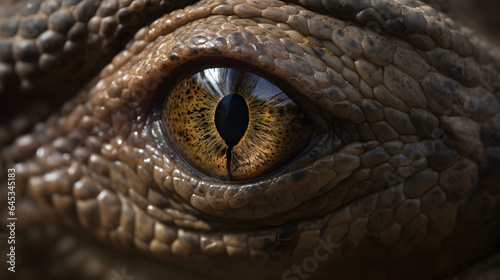 Komodo Dragon Eye Close Up Wild Animal - Generative AI