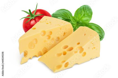 piece of cheese isolated on white background with clipping path and full depth of field