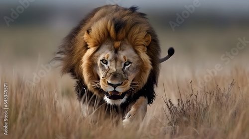 Lion - Male Lion Wild Animal - Generative AI