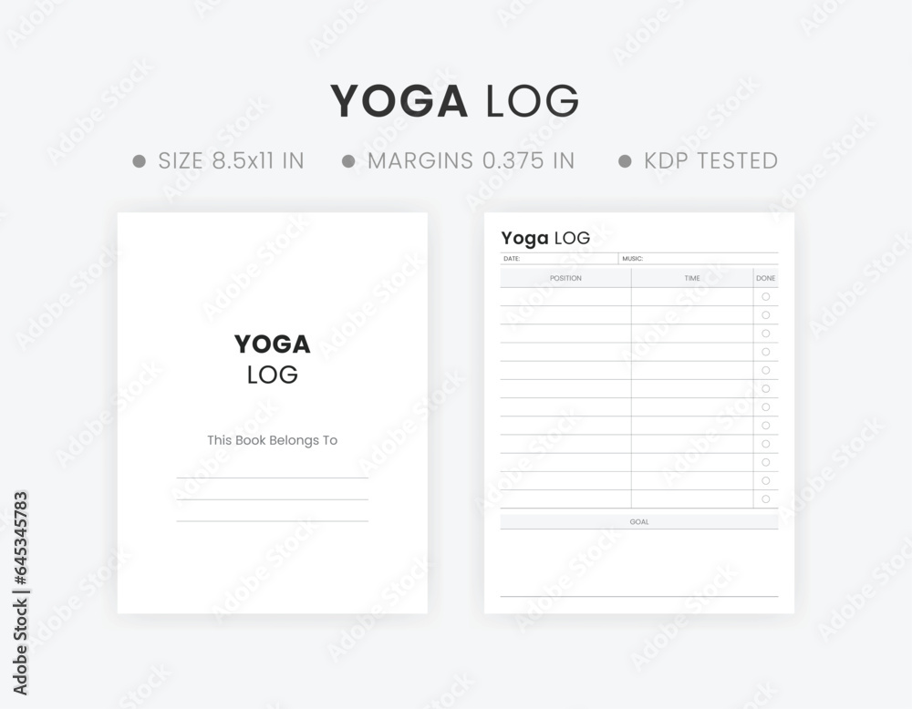 Yoga practice log template printable 