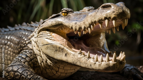 Crocodile  Saltwater Crocodile  Wild Animal - Generative AI