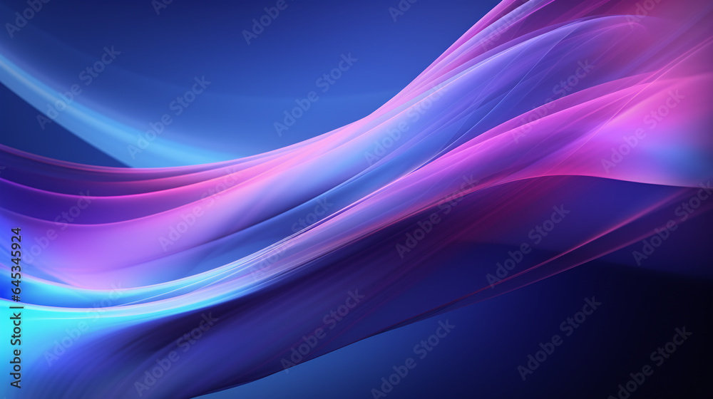 Fond d'écran de courbes abstraites bleues, violettes et roses » IA générative - obrazy, fototapety, plakaty 