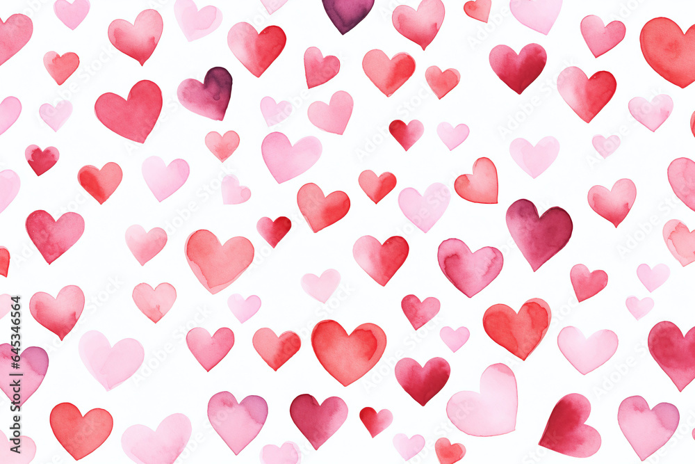 Fond d'écran à l'aquarelle de coeurs pour la saint-valentin » IA générative