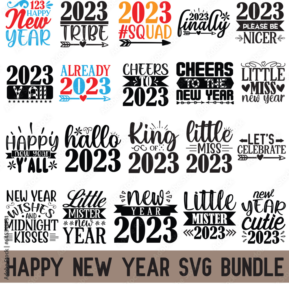 Obraz premium Happy new year svg bundle