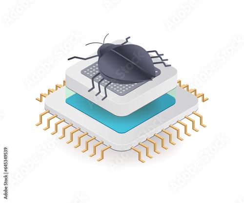 Malware virus attacks the chip