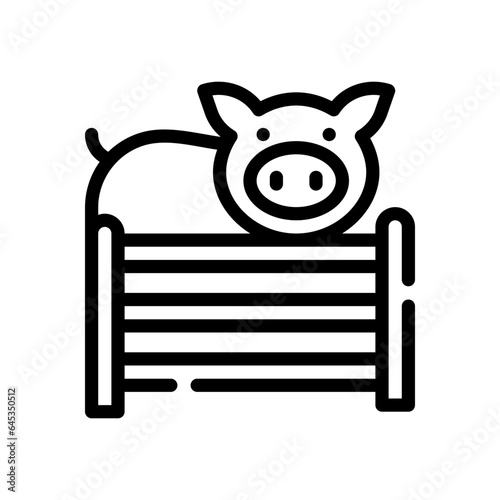 pig line icon