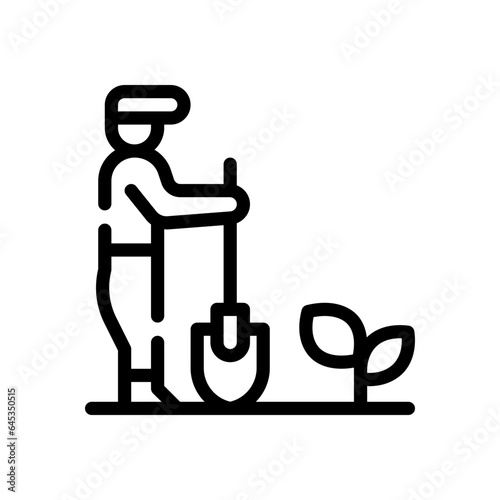 peasant line icon