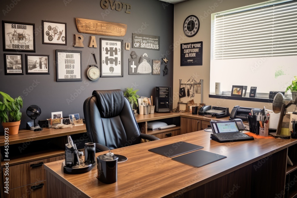 Fototapeta premium Personal independent office with desk and chair