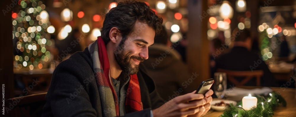 Photo of cheerful pretty lady enjoy phone conversation tell x-mas Photo of cheerful pretty lady enjoy phone conversation tell x-mas