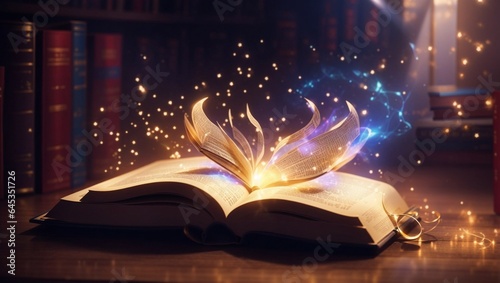 magic book with magic light