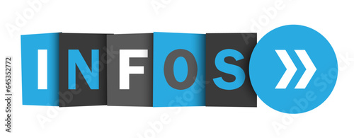 INFOS (NEWS in French) blue and gray vector web button