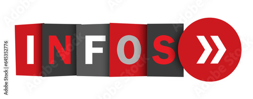 INFOS (NEWS in French) red and gray vector web button