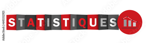 STATISTIQUES (STATISTICS in French) black and red vector web button with graph icon