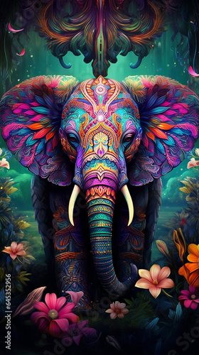 elefante colorido indiano 