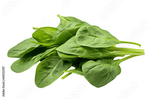 Fresh Spinach Isolated on Transparent Background. Generative Ai