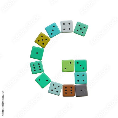 Casino Dice Game 3D Alphabet or Lettering