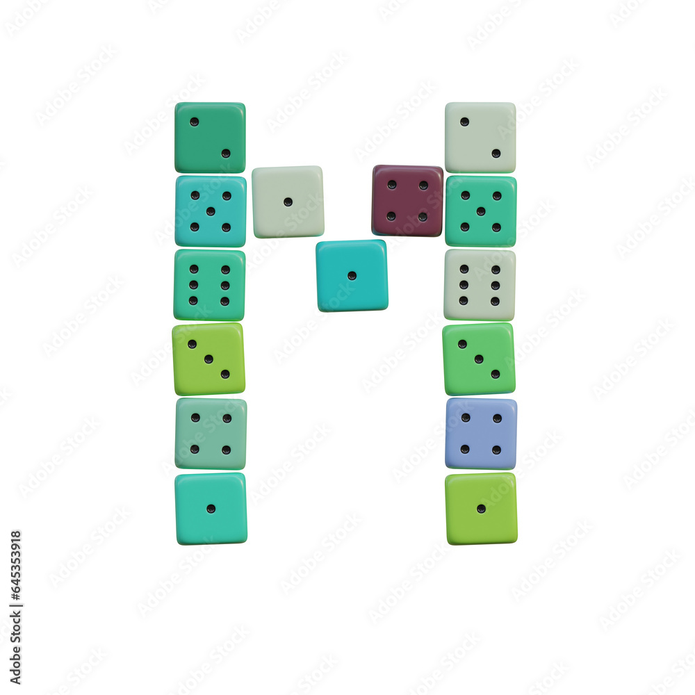 Casino Dice Game 3D Alphabet or Lettering