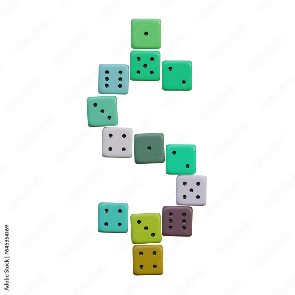 Casino Dice Game 3D Alphabet or Lettering