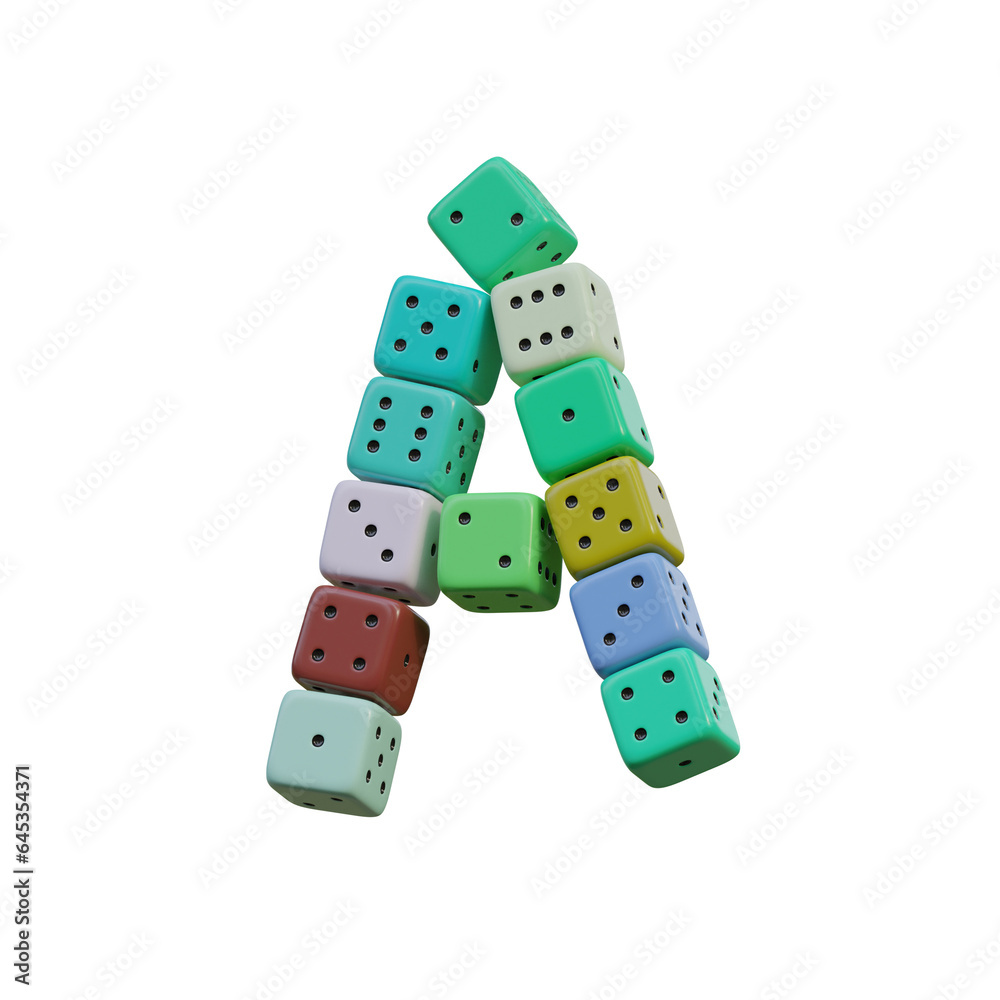 Casino Dice Game 3D Alphabet or Lettering