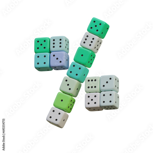 Casino Dice Game 3D Alphabet or Lettering