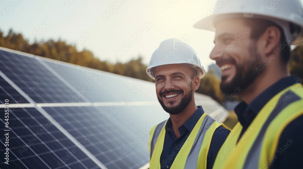 Business man engineer outdoor in the solar energy park, successful in green innovation investment. Business man engineer outdoor in the solar energy park, successful in green innovation investment.