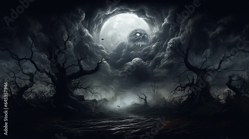 Halloween, noite de lua de terror photo