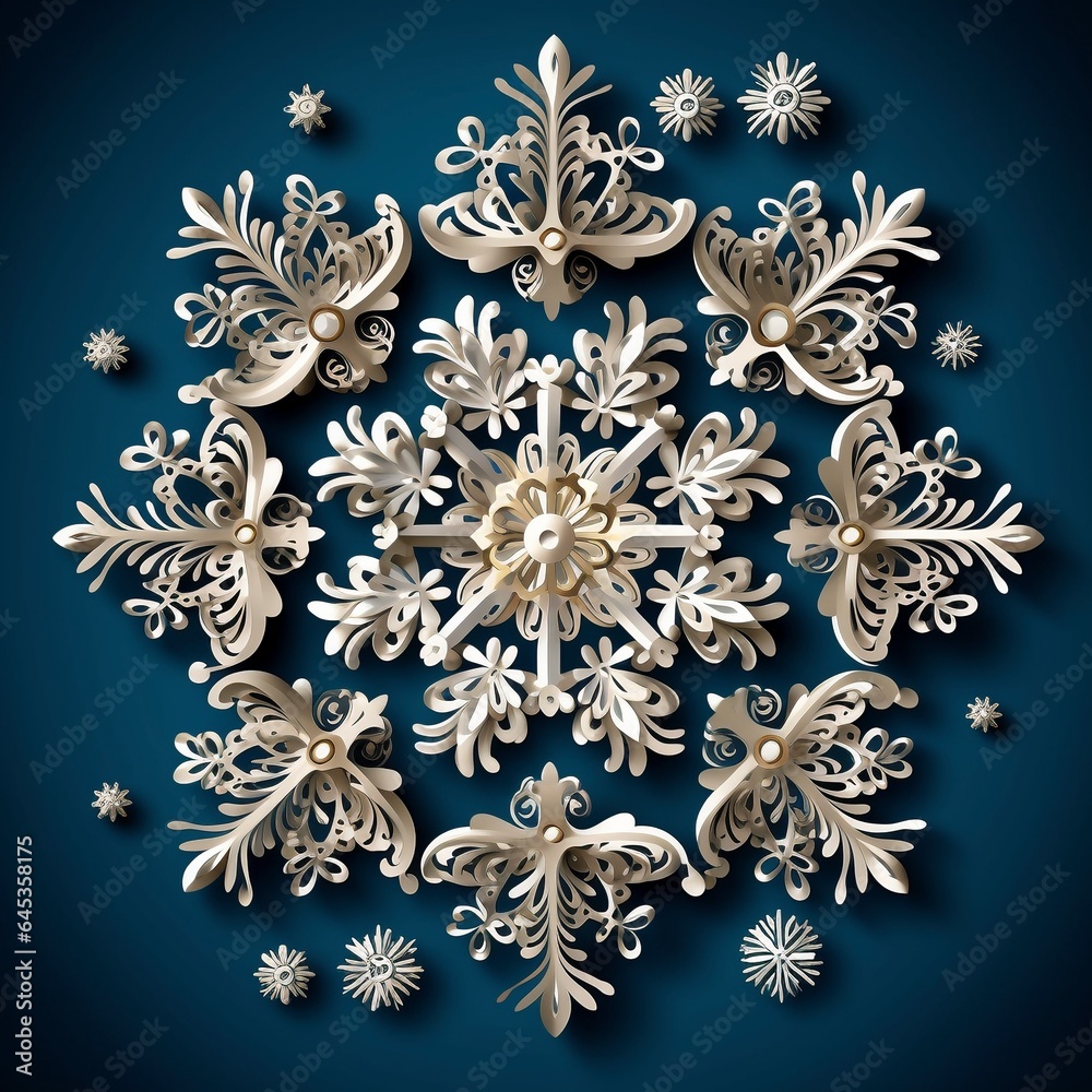 Card with paper snowflakes Card with paper snowflakes