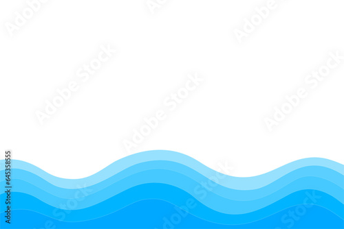 Blue Wave Water Wavy Element Vector Transparent Background. Flow Wavy Liquid Shape Curve Border Frame Wallpaper Presentation Education Business Design Ocean Sea Summer Layers Overlap Gradient Color © Suttiporn