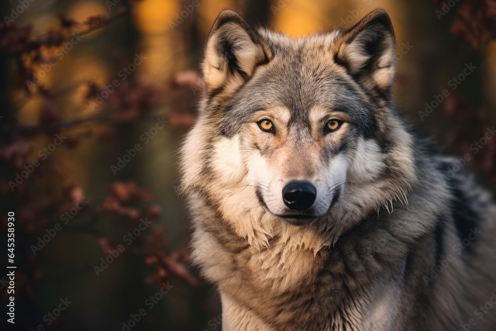 Gray wolf in the wild