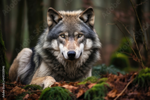 Gray wolf in the wild