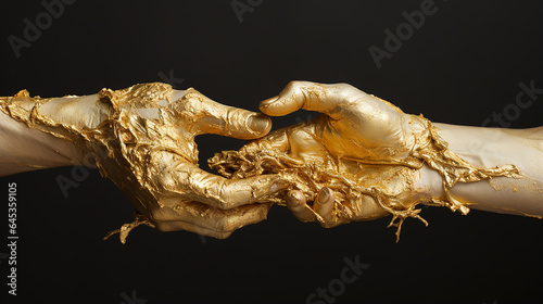 mãos se encontrando, arte ouro 