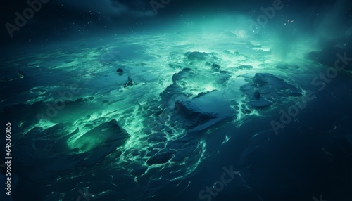 The melting of glaciers and icebergs is one of the consequences of climate change and global warming. Created in AI. © Ренат Хисматулин