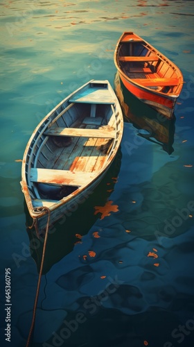 Boats floating on water