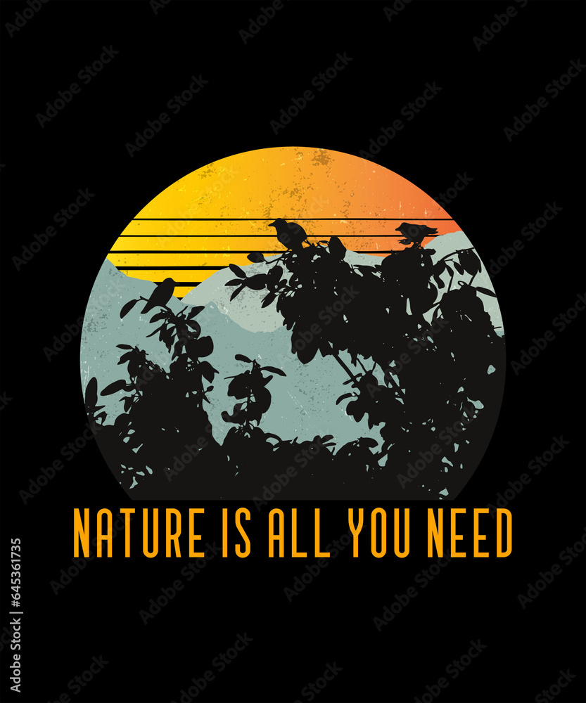 NATURE IS ALL YOU NEED ROUND ILLUSTRATION DESIGN