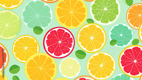 Fresh fruit and seamless pattern illustration,vector set for design